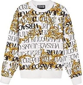 felpa versace bianca e oro